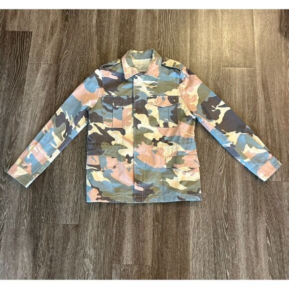 NWOT Zadig & Voltaire Kayak Pastel Camo Military Jacket Camouflage Canvas Small - Picture 10 of 14